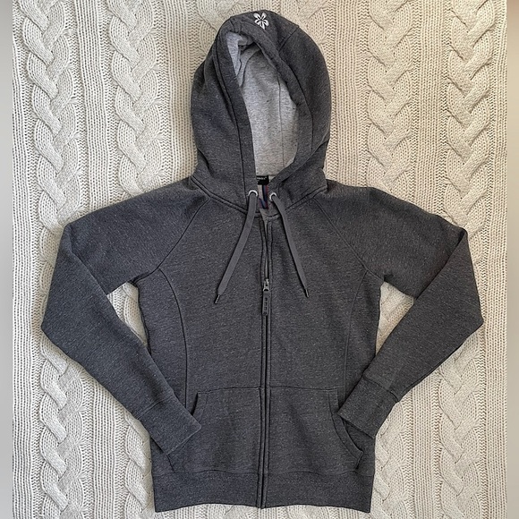 🌼2 for $20🌼 Tuff Athletics Slim Fit Grey Zip Up Hoodie w/ Thumbholes - Picture 1 of 11